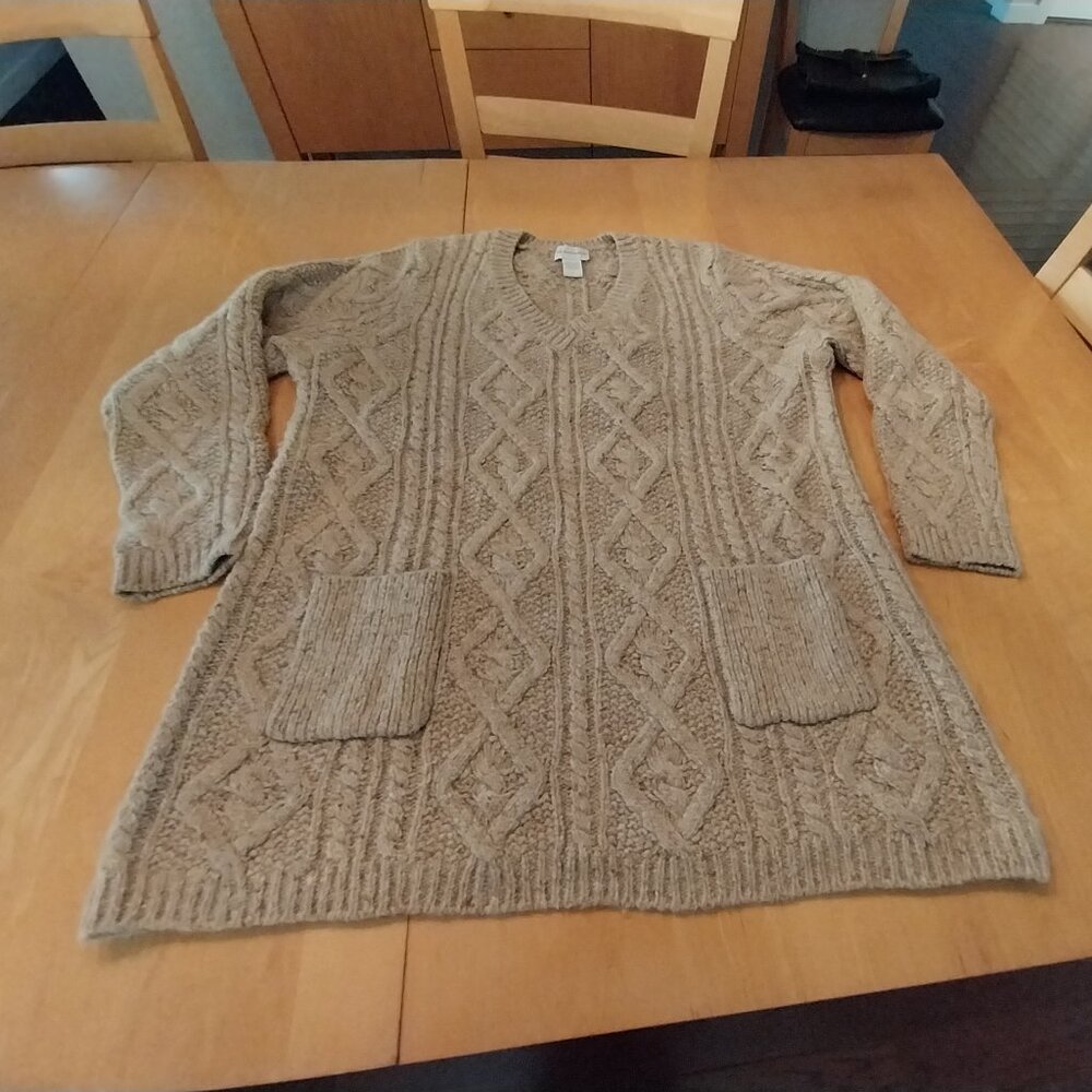 Soft Surroundings Tan V-Neck Sweater